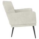 bænk 108x79x79 cm velour cremefarvet