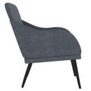 lænestol 63x76x80 cm velour mørkegrå