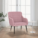 lænestol 63x76x80 cm velour lyserød