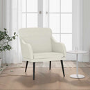 lænestol 63x76x80 cm velour cremefarvet