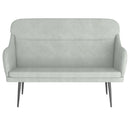 bænk 110x76x80 cm velour lysegrå