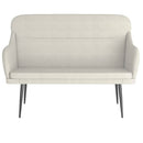 bænk 110x76x80 cm velour cremefarvet