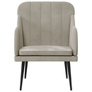 lænestol 63x76x80 cm velour lysegrå