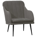 lænestol 63x76x80 cm velour mørkegrå