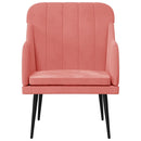 lænestol 63x76x80 cm velour lyserød