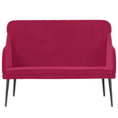bænk 110x76x80 cm velour vinrød