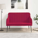 bænk 110x76x80 cm velour vinrød