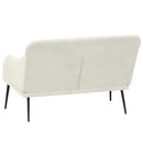 bænk 110x76x80 cm velour cremefarvet