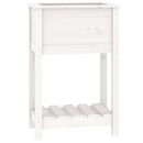 plantekasse med hylde 54x34,5x81 cm massivt fyrretræ hvid