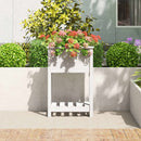 plantekasse med hylde 54x34,5x81 cm massivt fyrretræ hvid