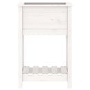 plantekasse med hylde 54x34,5x81 cm massivt fyrretræ hvid