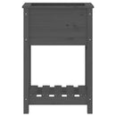 plantekasse med hylde 54x34,5x81 cm massivt fyrretræ grå