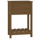 plantekasse med hylde 54x34,5x81 cm massivt fyrretræ gyldenbrun
