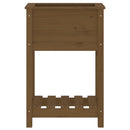 plantekasse med hylde 54x34,5x81 cm massivt fyrretræ gyldenbrun