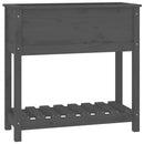 plantekasse med hylde 82,5x34,5x81 cm massivt fyrretræ grå