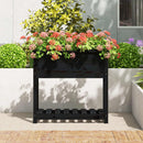 plantekasse med hylde 82,5x34,5x81 cm massivt fyrretræ sort