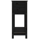plantekasse med hylde 82,5x34,5x81 cm massivt fyrretræ sort
