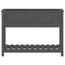 plantekasse med hylde 111,5x34,5x81 cm massivt fyrretræ grå