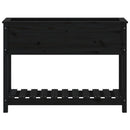 plantekasse med hylde 111,5x34,5x81 cm massivt fyrretræ sort