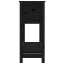 plantekasse med hylde 111,5x34,5x81 cm massivt fyrretræ sort