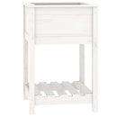 plantekasse med hylde 54x54x81 cm massivt fyrretræ hvid