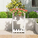 plantekasse med hylde 54x54x81 cm massivt fyrretræ hvid