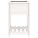 plantekasse med hylde 54x54x81 cm massivt fyrretræ hvid