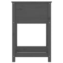 plantekasse med hylde 54x54x81 cm massivt fyrretræ grå