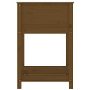 plantekasse med hylde 54x54x81 cm massivt fyrretræ gyldenbrun