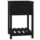 plantekasse med hylde 54x54x81 cm massivt fyrretræ sort