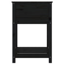 plantekasse med hylde 54x54x81 cm massivt fyrretræ sort