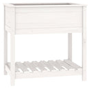 plantekasse med hylde 82,5x54x81 cm massivt fyrretræ hvid