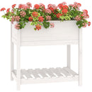 plantekasse med hylde 82,5x54x81 cm massivt fyrretræ hvid