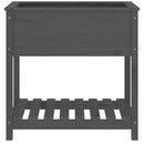 plantekasse med hylde 82,5x54x81 cm massivt fyrretræ grå