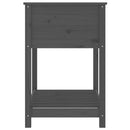 plantekasse med hylde 82,5x54x81 cm massivt fyrretræ grå