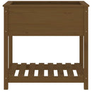 plantekasse med hylde 82,5x54x81 cm massivt fyrretræ gyldenbrun