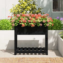 plantekasse med hylde 82,5x54x81 cm massivt fyrretræ sort