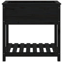 plantekasse med hylde 82,5x54x81 cm massivt fyrretræ sort