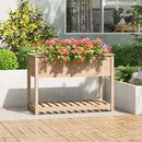 plantekasse med hylde 111,5x54x81 cm massivt fyrretræ