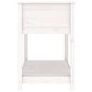 plantekasse med hylde 111,5x54x81 cm massivt fyrretræ hvid