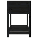 plantekasse med hylde 111,5x54x81 cm massivt fyrretræ sort