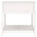 plantekasse med hylde 82,5x82,5x81 cm massivt fyrretræ hvid