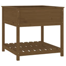 plantekasse med hylde82,5x82,5x81cm massivt fyrretræ gyldenbrun