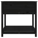 plantekasse med hylde 82,5x82,5x81 cm massivt fyrretræ sort