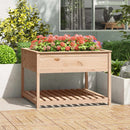 plantekasse med hylde 111,5x111,5x81 cm massivt fyrretræ