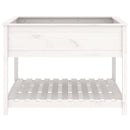 plantekasse med hylde 111,5x111,5x81 cm massivt fyrretræ hvid