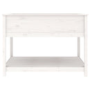 plantekasse med hylde 111,5x111,5x81 cm massivt fyrretræ hvid