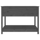 plantekasse med hylde 111,5x111,5x81 cm massivt fyrretræ grå