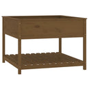 plantekasse med hylde 111,5x111,5x81 cm massivt fyrretræ brun