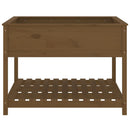plantekasse med hylde 111,5x111,5x81 cm massivt fyrretræ brun